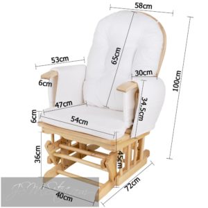 Baby Breast Feeding Sliding Glider Chair Dimensions image